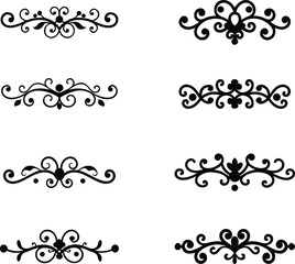 set of floral design elements