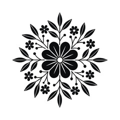 Floral Composition Sketch Silhouette Art.