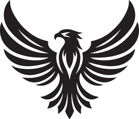 Fototapeta premium Falcon wing Logo Template vector black color on white background