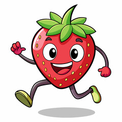 Fototapeta premium Fresh strawberry vector on white background, perfect for organic branding, farm logos, or fruit-based digital artwork.