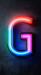 letter G Crafted in neon lights showcasing artistic expression and vibrant colors symbolizing creativity and individuality
