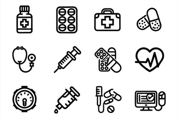 Medicine icon set