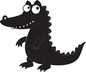 Crocodile silhouette vector art illustration