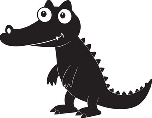 Crocodile silhouette vector art illustration