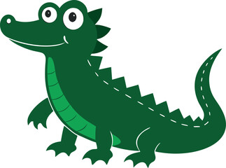 Crocodile silhouette vector art illustration