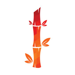 Bamboo Logo vector illustration icon. Panda Food Green Plant Vector.