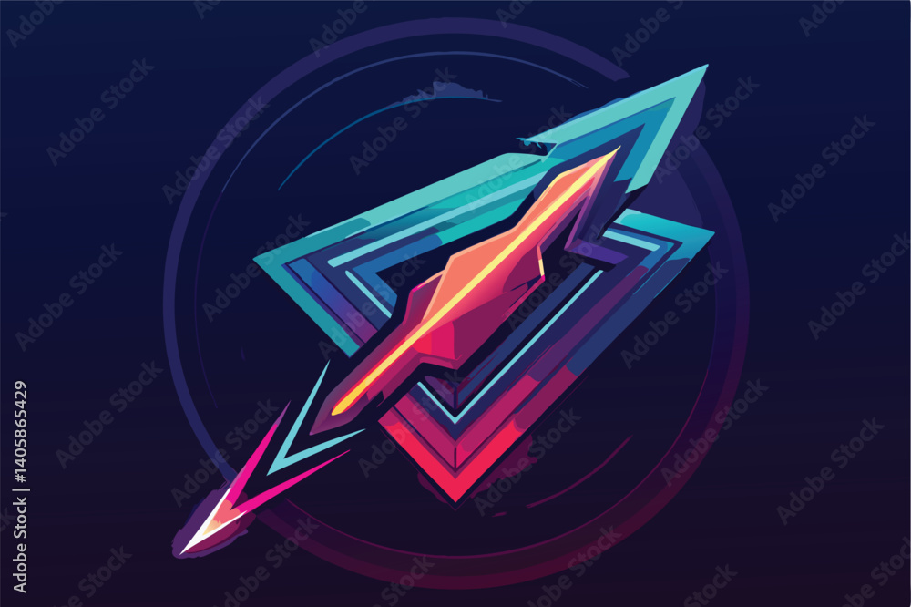 Poster Vibrant vector illustration featuring an electrifying graphic design with sharp angles and bold colors, ideal for a dynamic branding or marketing project