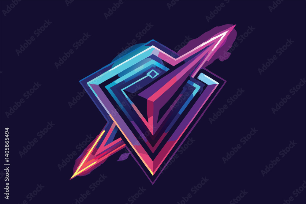 Aufkleber Vibrant vector illustration featuring an electrifying graphic design with sharp angles and bold colors, ideal for a dynamic branding or marketing project