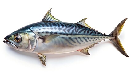 Fototapeta premium High Resolution Close-Up Macro Image of a Single Fish Fillet Isolated on White Background