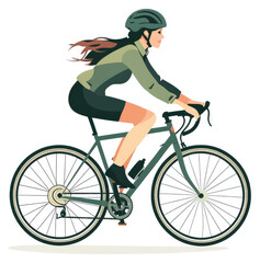Naklejka premium Woman cyclist in motion on a road bike.