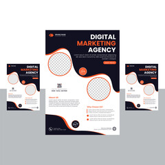 Creative and Clean Digital Marketing flyer or Marketing agency flyer Design Template