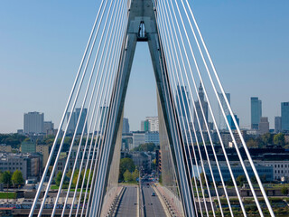 Warszawa, widok na miasto z okolic mostu Świętokrzyskiego