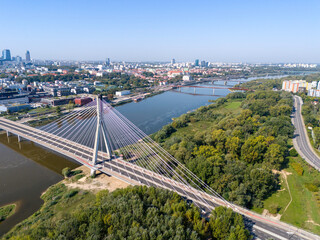 Warszawa, widok na miasto z okolic mostu Świętokrzyskiego