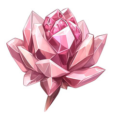 Sparkling Pink Crystal Rose enchanting gemstone flower magical beauty