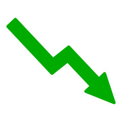 green arrow pointing down 