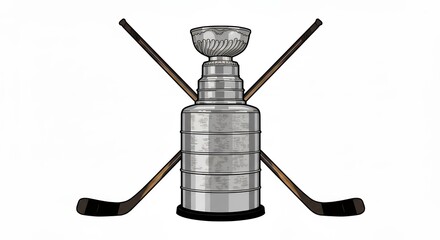 Hockey stanley cup trophy design for graphic print