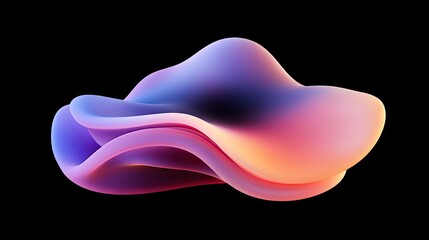 Fluid, abstract form with vibrant gradients.