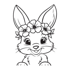 Little Rabbit Cartoon illustration Design, Bunny Vector, Bunny Illustration Art, Easter Bunny Art Cute Bunny ornament