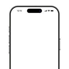 High Quality Mobile Phone Mockup half screen, smartphone Frame illustration isolated on transparent background.