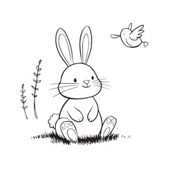 Little Rabbit Cartoon illustration Design, Bunny Vector, Bunny Illustration Art, Easter Bunny Art Cute Bunny ornament