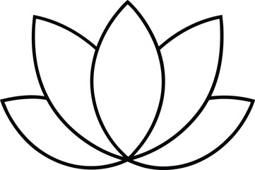 Lotus Icon Line Art Drawing Vector | Floral, Zen & Spiritual Nature Design