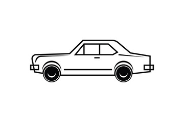 Car silhouettes line art vector on white background