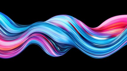Vibrant, swirling abstract paint streaks against a black backdrop.