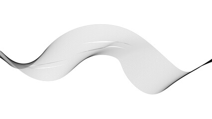 Abstract wave element for design. Curved wavy line, smooth stripe.