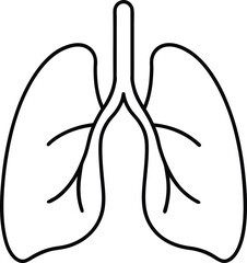 Lungs Line Art Drawing Vector | Human Organ, Medical & Anatomy Design