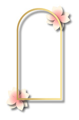 gold frame with pink flower