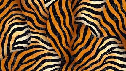 Fototapeta premium Stunning Orange and Black Zebra Animal Print Design
