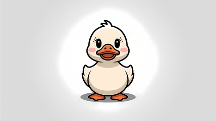 Adorable baby duck cartoon illustration
