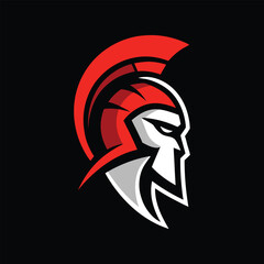Spartan helmet mascot logo vector art illustration