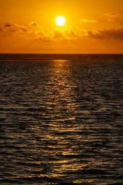 Dramatic Tropical Sunrise Over the Caribbean Ocean