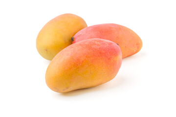Ripe Mangoes on White Background