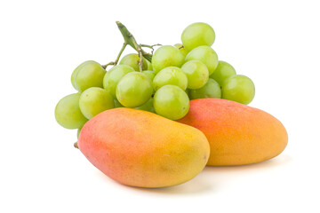 Fresh Mixed Fruits on White Background