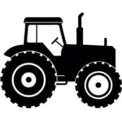 Simple Tractor Silhouette High-Quality Vector for Farming Branding