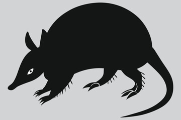 An armadillo walking slowly  image silhouette vector art and illustration