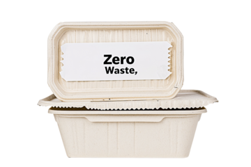 PNG of Two eco-friendly food containers promoting zero waste lifestyle.