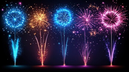 Colorful Fireworks Display