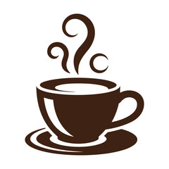 Obraz premium cup of coffee tea hot drink vector icon on white background