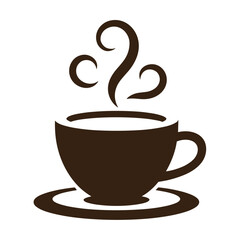 Obraz premium cup of coffee tea hot drink vector icon on white background