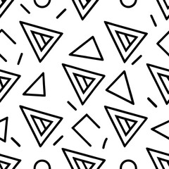 Trendy Geometric Pattern of Interlocking Triangles on White Background