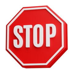 red stop road sign, prohibited, Stop traffic sign, 3d render illustration for apps and web design, Wall Stop Sign 