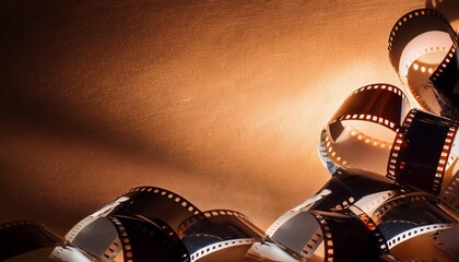 Film negatives brown background
