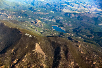 Aerial view of Lake Wellington in Colorado, USA