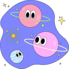 a collection of space-planetary satellites 우주 행성 위성 모음