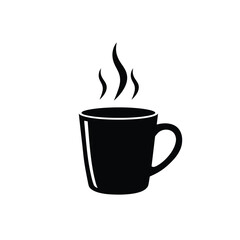 Black Coffee Mug Vector Graphic Icon For Websites And Design Projects