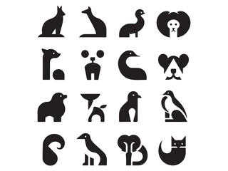 set of animals silhouettes
