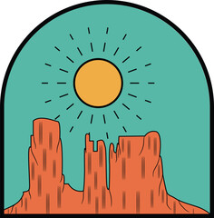 Obraz premium Mountain vintage retro design vector illustration badge.eps